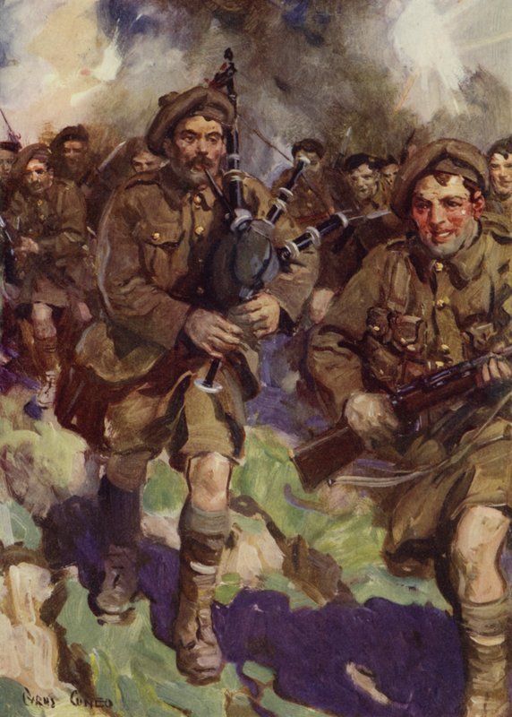 Gallant Piper Leading a Charge by Cyrus Cuneo