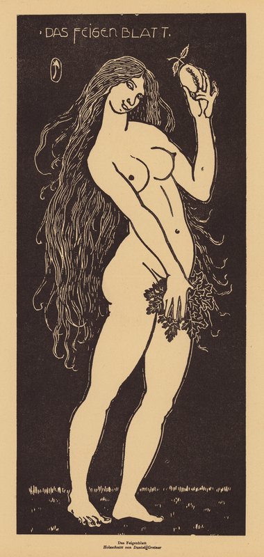 The Fig Leaf (woodcut) by Daniel Greiner