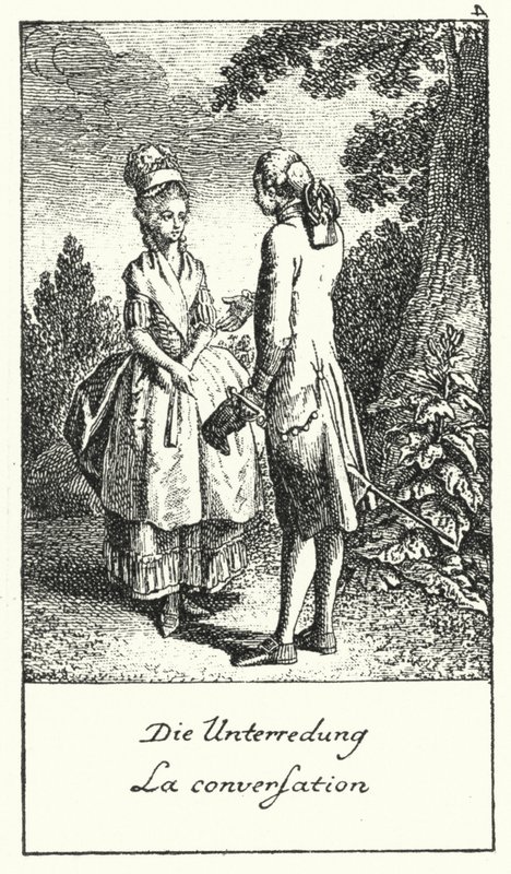 The Conversation (engraving) by Daniel Nikolaus (after) Chodowiecki