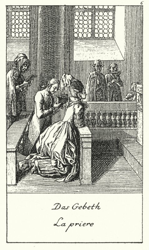 The Prayer (engraving) by Daniel Nikolaus (after) Chodowiecki