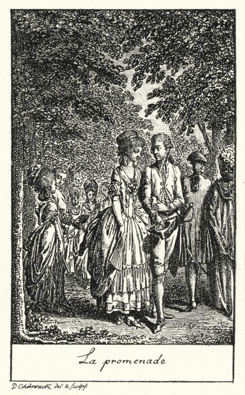 Walking (engraving) by Daniel Nikolaus (after) Chodowiecki