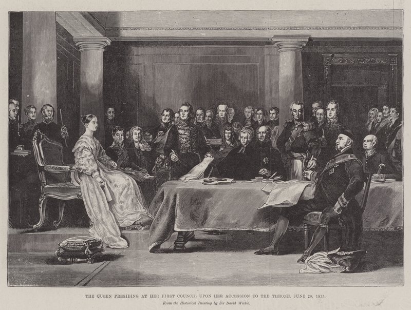 The Queen Presiding at Her First Council upon Her Accession to the Throne by David Wilkie