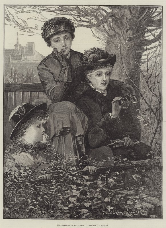 The University Boat-Race, A Garden at Putney by Davidson Knowles