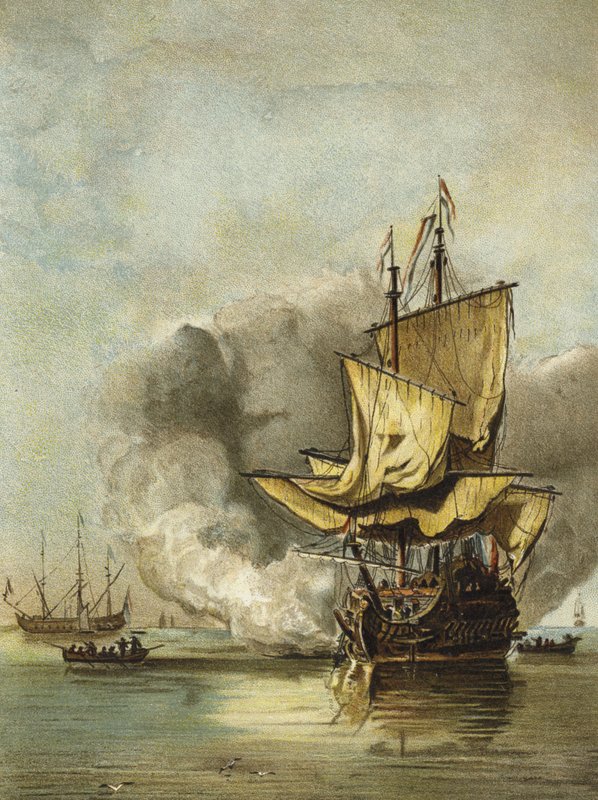 Dutch Warship of the Mid 17th Century by Dutch School