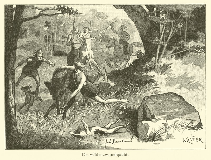 Wild Boar Hunt by Dutch School