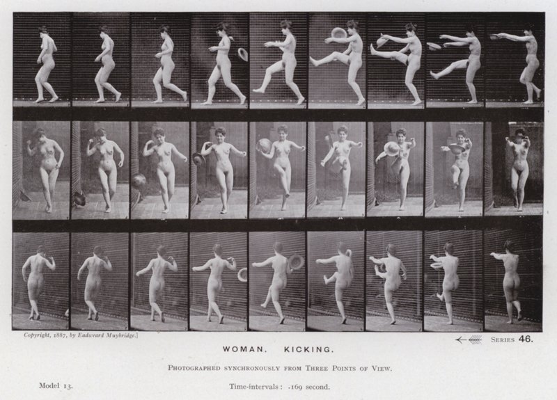 The Human Figure in Motion: Woman, Kicking by Eadweard Muybridge