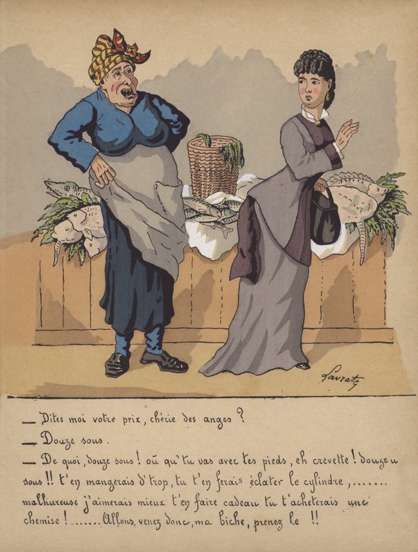 Conversation at a fishmonger