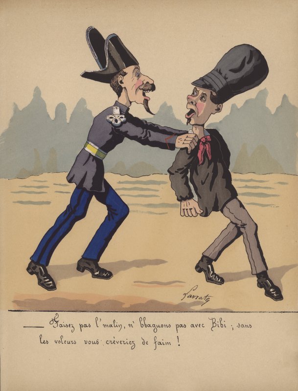 Policeman Arresting a Thief by Edmond Lavrate