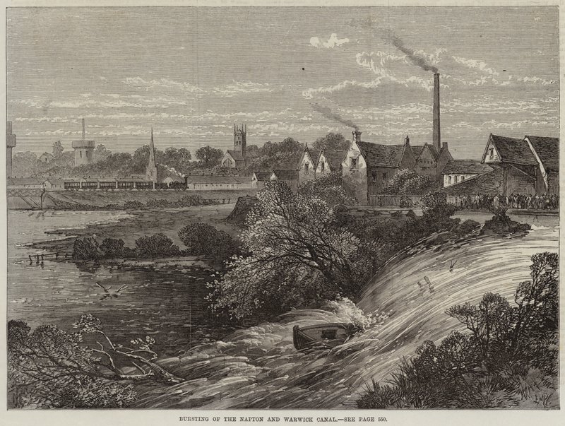 Bursting of the Napton and Warwick Canal by Edmund Morison Wimperis