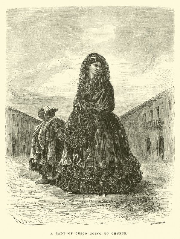 A Lady of Cuzco Going to Church by Edouard Riou