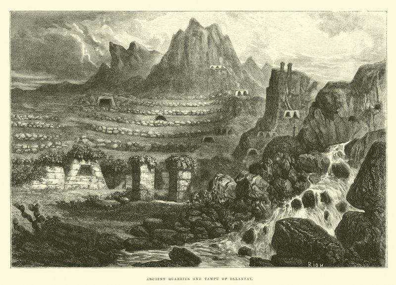Ancient Quarries and Tampu of Ollantay by Edouard Riou