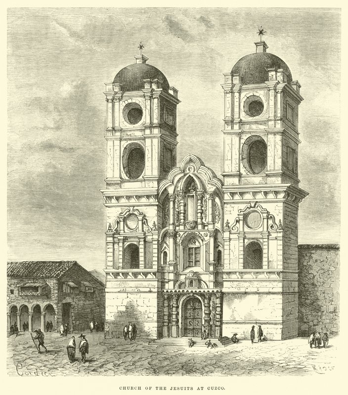 Church of the Jesuits at Cuzco by Edouard Riou