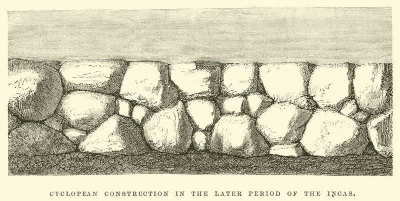 Cyclopean Construction in the Later Period of the Incas by Edouard Riou