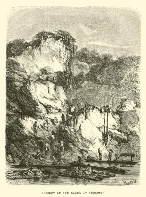 Descent of the Rocks at Sibucuni by Edouard Riou
