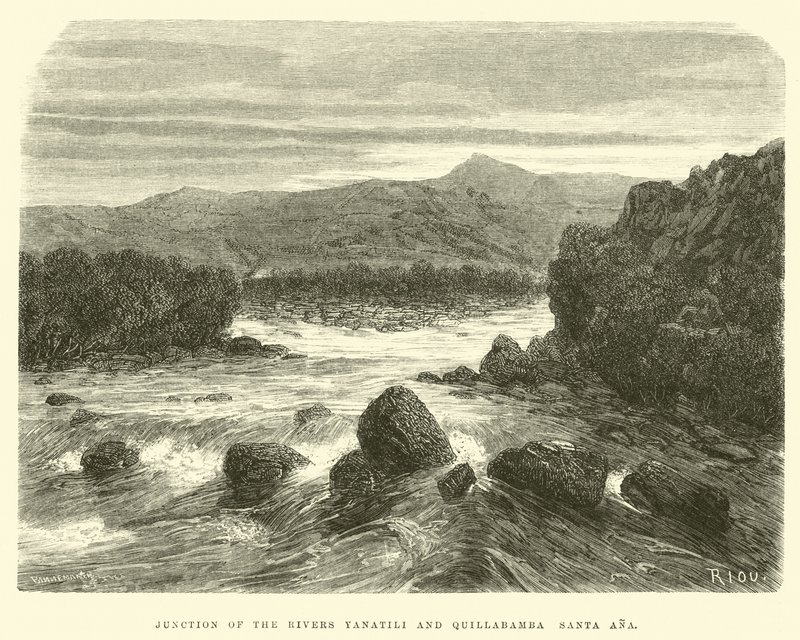 Junction of the Rivers Yanatili and Quillabamba Santa Ana by Edouard Riou