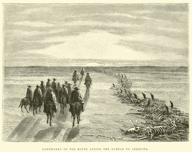 Landmarks of the route across the Pampas to Arequipa by Edouard Riou