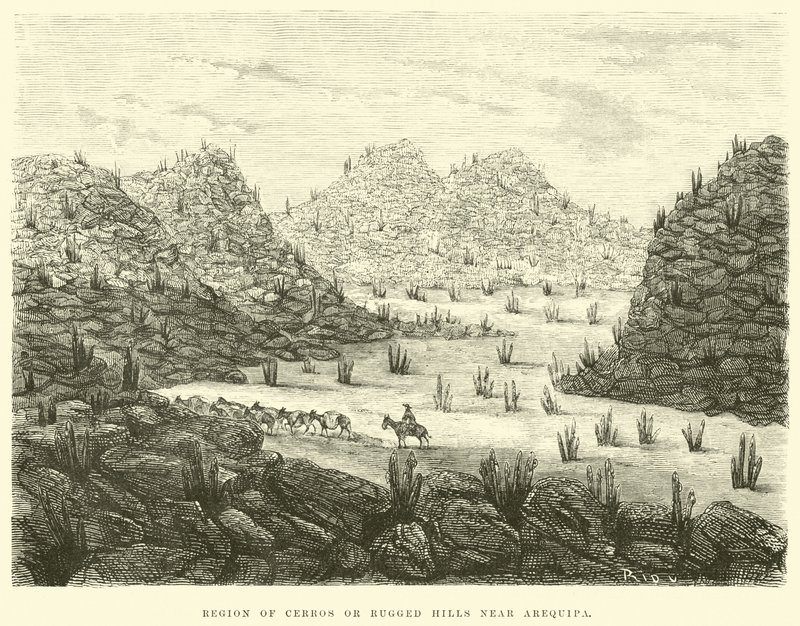 Region of Cerros or Rugged Hills Near Arequipa by Edouard Riou
