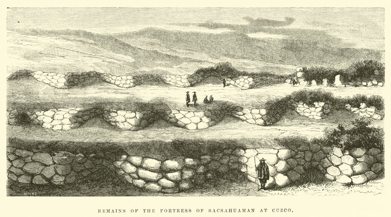 Remains of the Fortress of Sacsahuaman at Cuzco by Edouard Riou