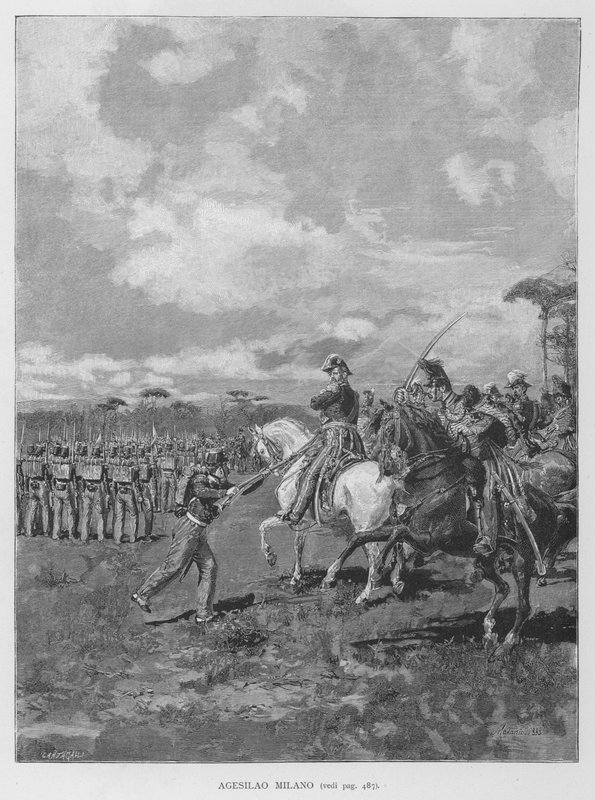 Agesilao Milano (engraving) by Edouardo Matania