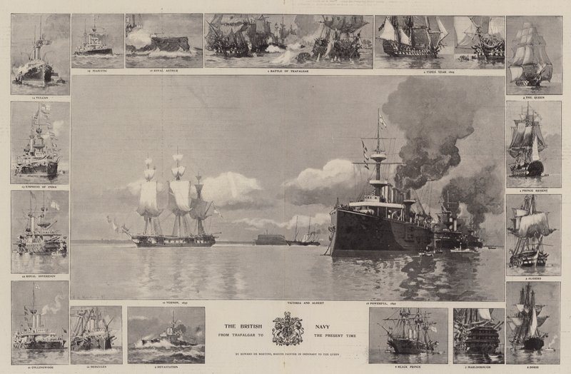 The British Navy, from Trafalgar to the Present Time by Eduardo de Martino