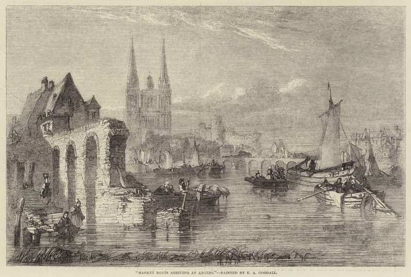 Market Boats arriving at Angers by Edward Angelo Goodall