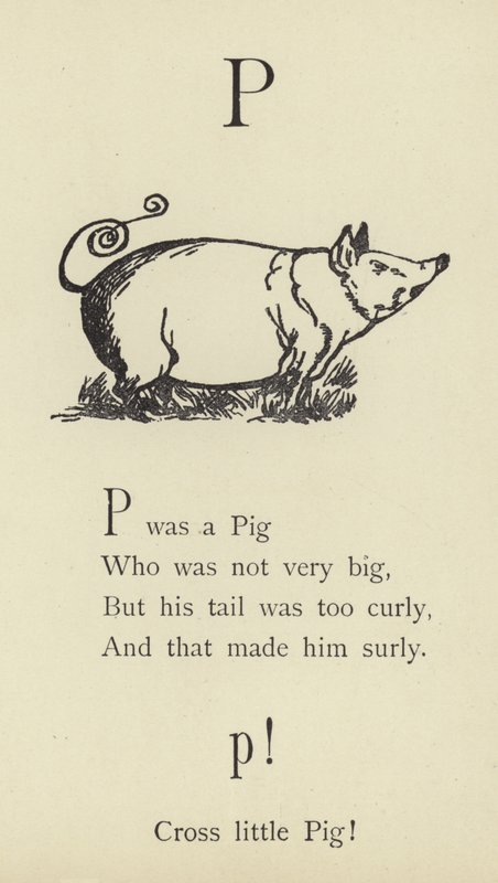 The letter P by Edward Lear