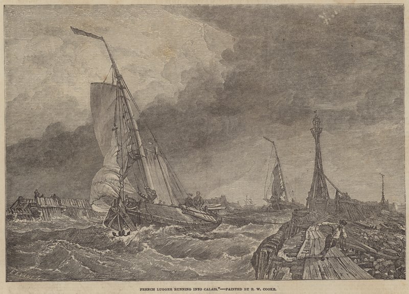 French Lugger Running into Calais by Edward William Cooke