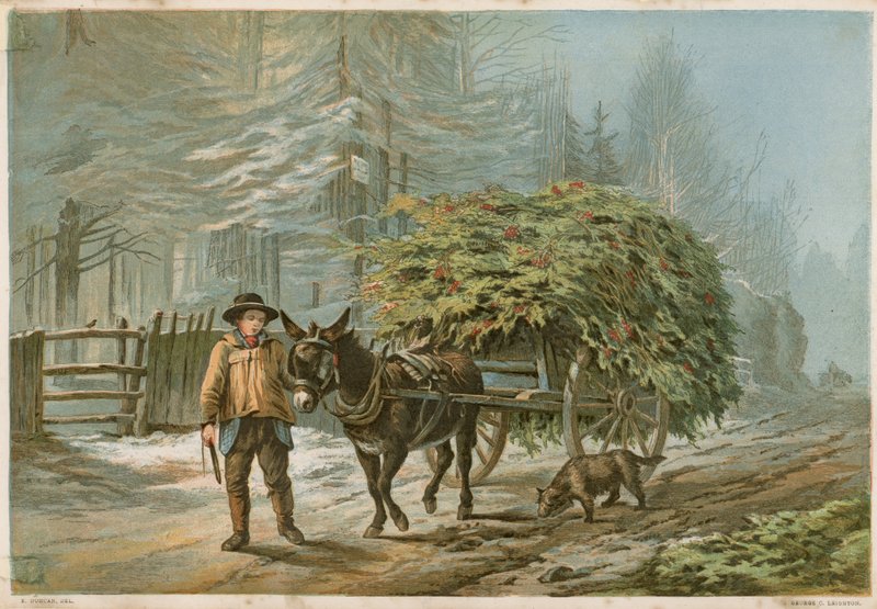 A man leading a donkey by Edward Duncan