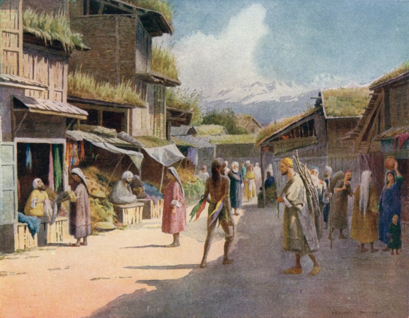 A Srinagar Bazaar by Edward Mary Joseph Molyneux