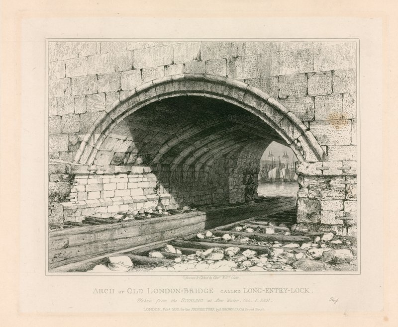 Arch of Old London Bridge by Edward William Cooke