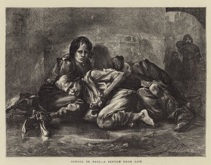 School or Gaol, a Sketch from Life by Edwin Buckman