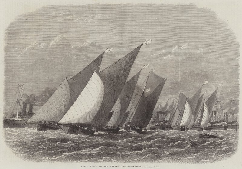 Barge Match on the Thames, off Greenhithe by Edwin Weedon