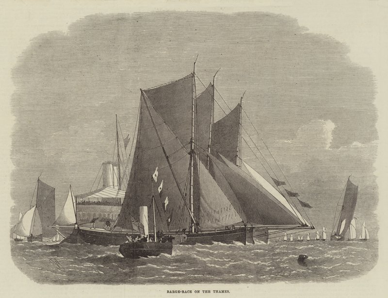Barge-Race on the Thames by Edwin Weedon