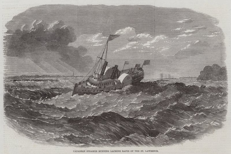 Canadian Steamer running Lachine Rapid of the St Lawrence by Edwin Weedon