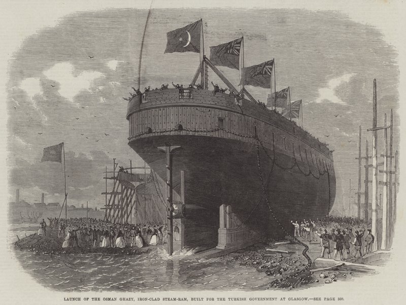 Launch of the Osman Ghazy, Iron-Clad Steam-Ram, Built for the Turkish Government at Glasgow by Edwin Weedon