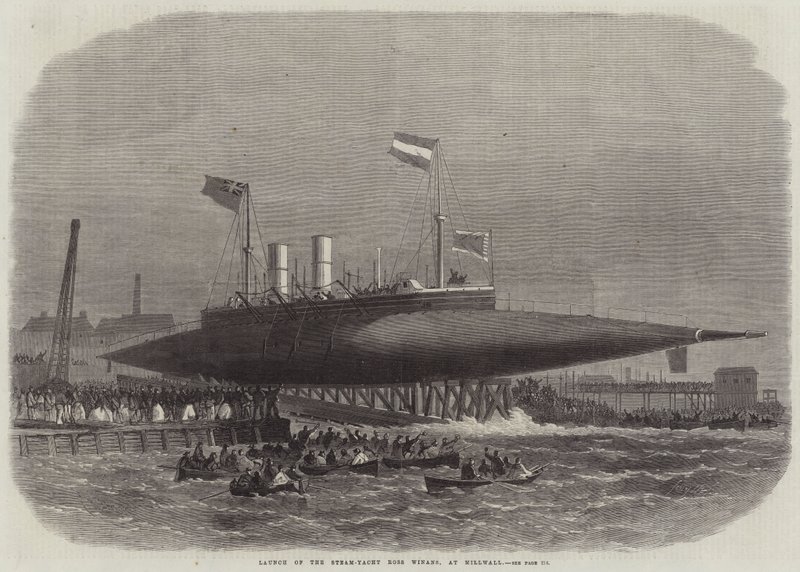 Launch of the Steam-Yacht Ross Winans, at Millwall by Edwin Weedon