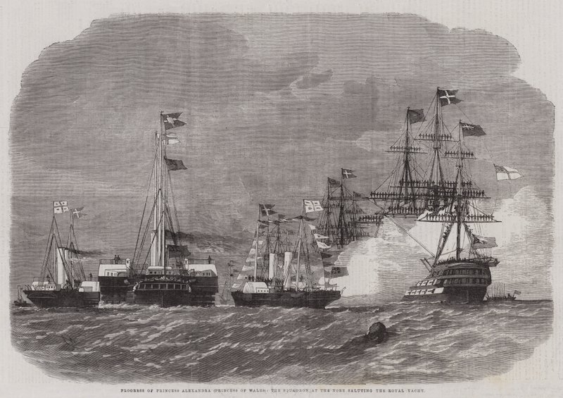Progress of Princess Alexandra, the Squadron at the Nore saluting the Royal Yacht by Edwin Weedon