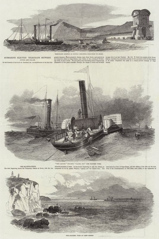 Submarine Electric Telegraph between Dover and Calais by Edwin Weedon