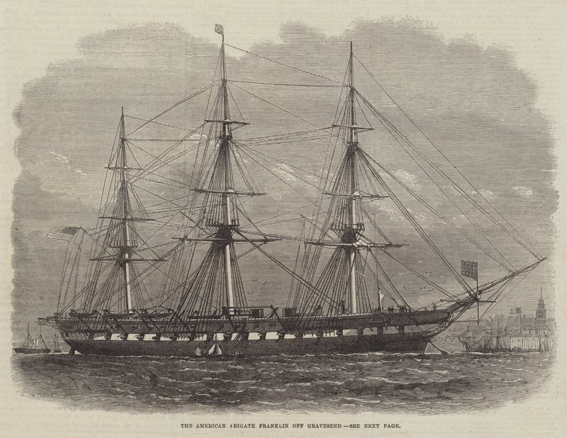 The American Frigate Franklin off Gravesend by Edwin Weedon