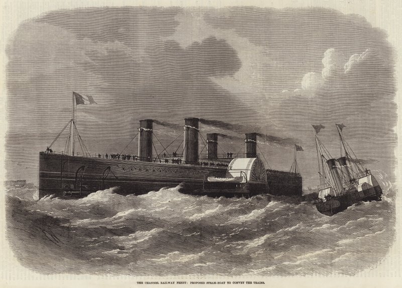 The Channel Railway Ferry, Proposed Steam-Boat to convey the Trains by Edwin Weedon