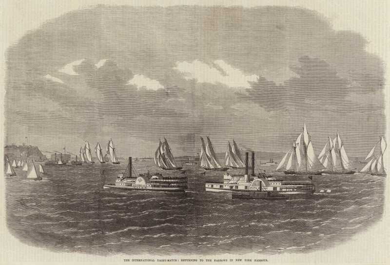 The International Yacht-Match, Returning to the Narrows in New York Harbour by Edwin Weedon