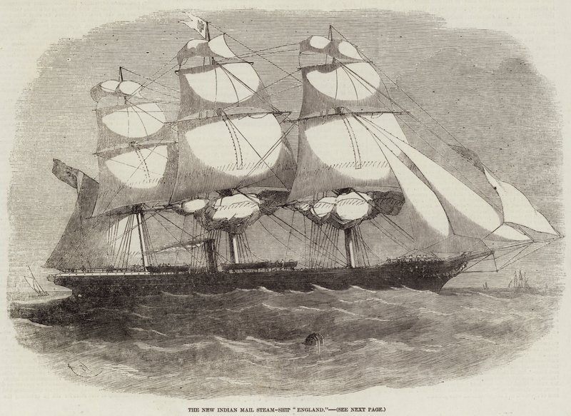 The New Indian Mail Steam-Ship England by Edwin Weedon