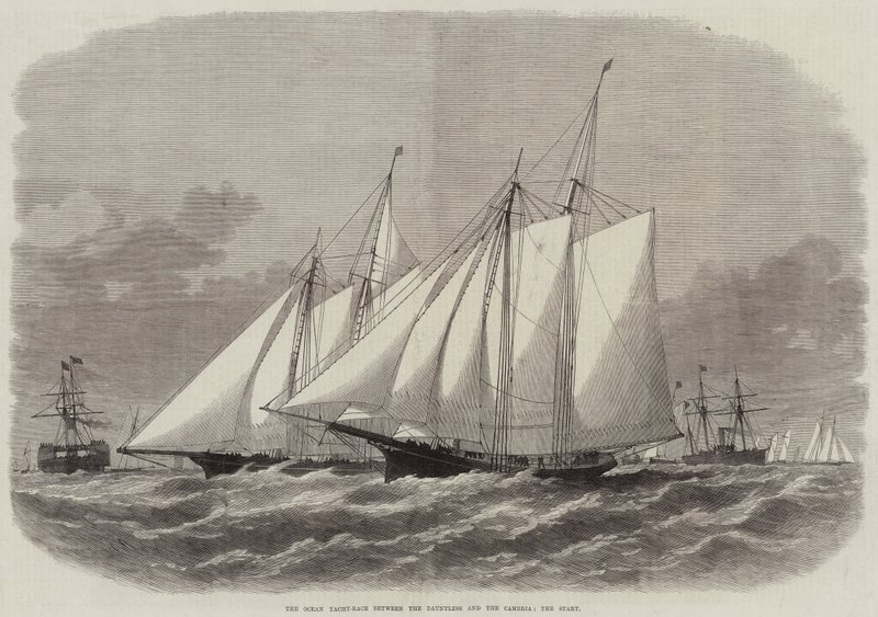 The Ocean Yacht-Race between the Dauntless and the Cambria, the Start by Edwin Weedon