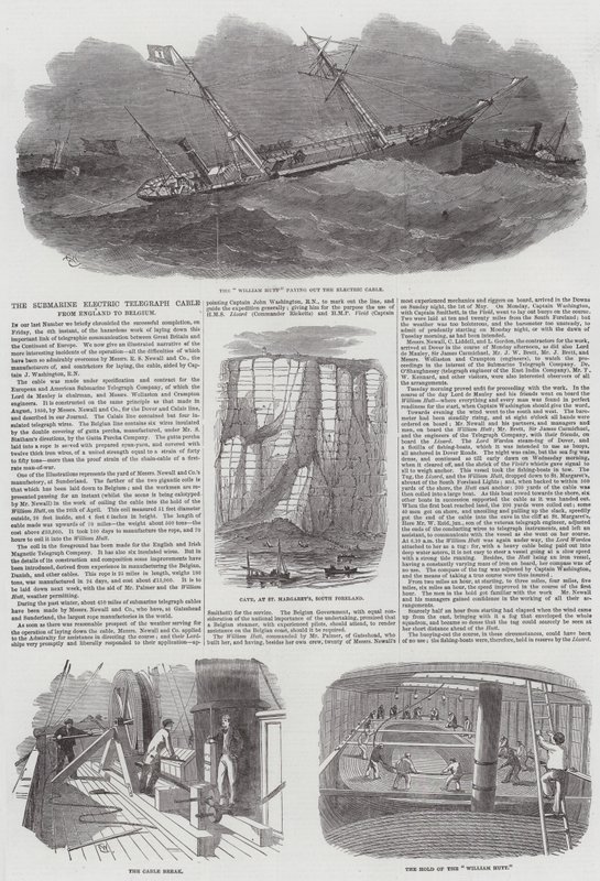 The Submarine Electric Telegraph Cable from England to Belgium by Edwin Weedon