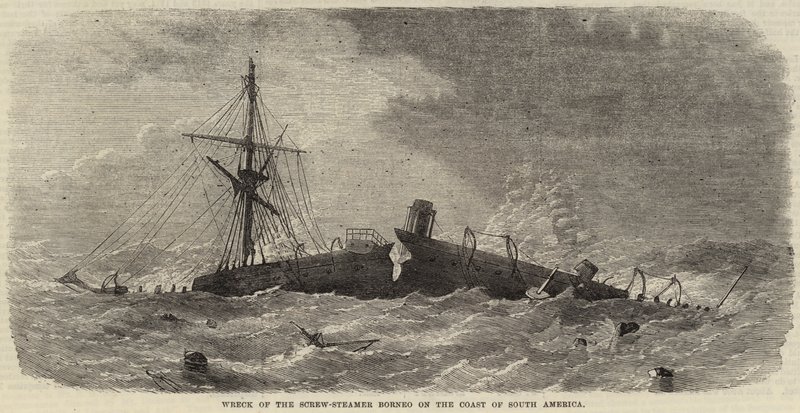 Wreck of the Screw-Steamer Borneo on the Coast of South America by Edwin Weedon