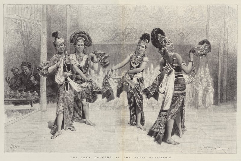The Java Dancers at the Paris Exhibition by Emile Antoine Bayard