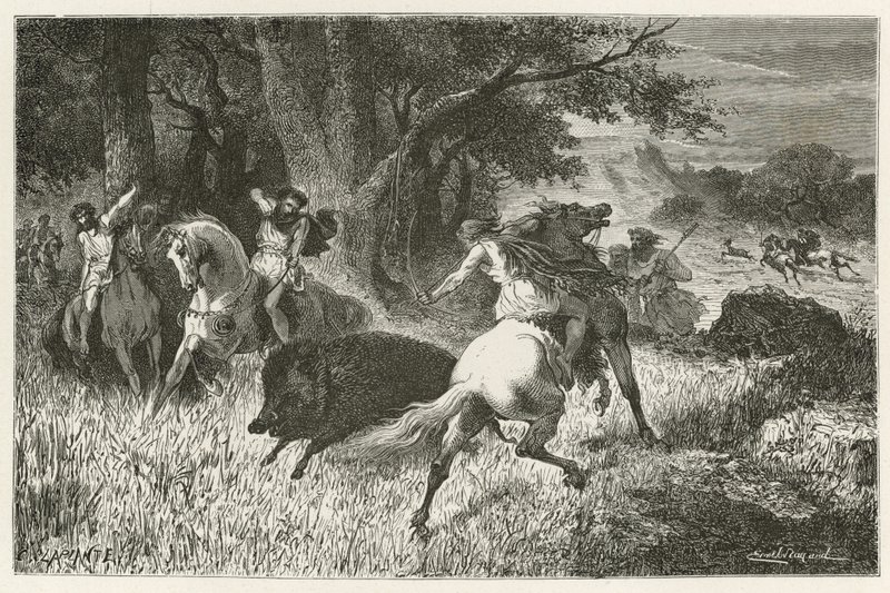 Iron Age Hunting by Emile Antoine Bayard