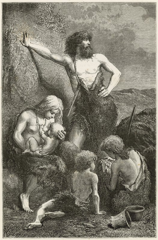 A Family in the Stone Age by Emile Antoine Bayard