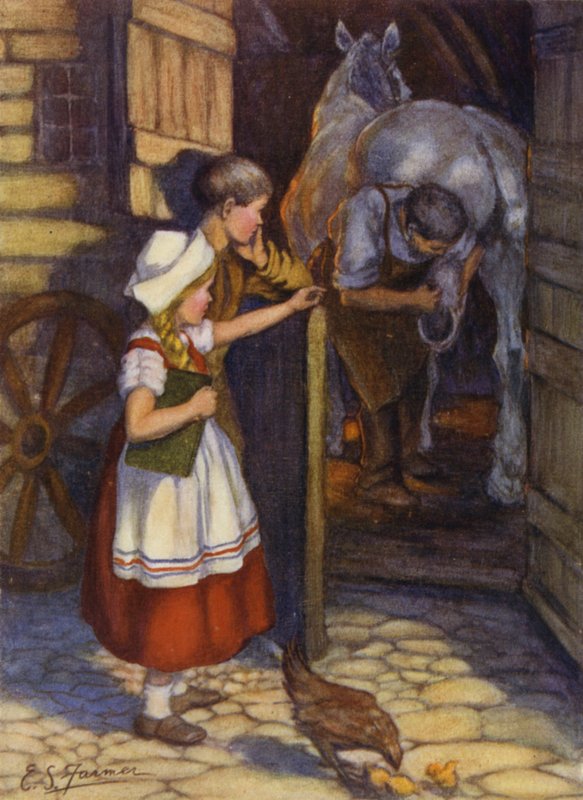 Evangeline and Gabriel at the forge by Emily Farmer