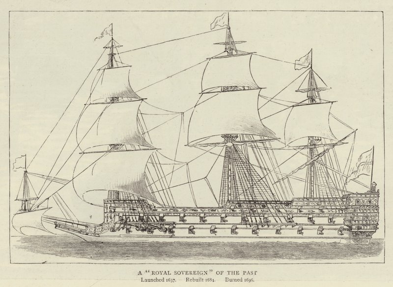 A Royal Sovereign of the Past by English School